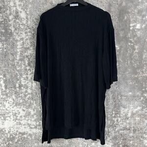 Lattelier Size L Casual Tunic Top Black 3/4 Sleeve Pullover Stretch